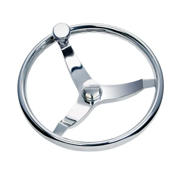 7161321FGK-R – SCHMITT/ONGA Steering Wheel, 13-1/2 Inch Diameter 3 Spoke Design With Finger Grip Silver Spoke Without...